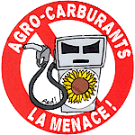 Autocollant Agro-carburants la menace