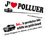Lot de 6 autocollants anti 4x4 "J'aime polluer" et "Bof..."