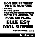 Lot de 5 autocollants Voiture mal gar�e