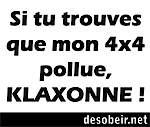 Lot de 5 autocollants 4x4 pollue klaxonne