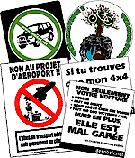 Lot de 5 autocollants Pollutions