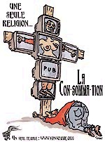 Lot de 4 autocollants "Une seule Religion"