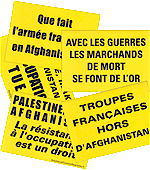 Lot de 10 autocollants anti-guerre (Afghanistan, Irak...)