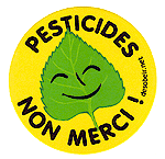 Lot de 5 autocollants Pesticides Non Merci (petite taille)