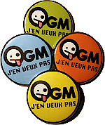 Lot de 4 Badges OGM j'en veux pas