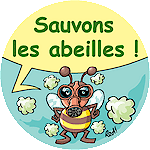 Lot de 5 autocollants Sauvons les abeilles