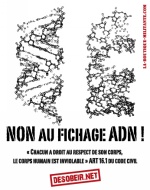 Lot de 10 autocollants Fichage ADN