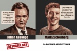 Lot de 10 autocollants Assange Zuckerberg