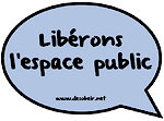 Lot de 8 autocollants Lib�rons l'espace public